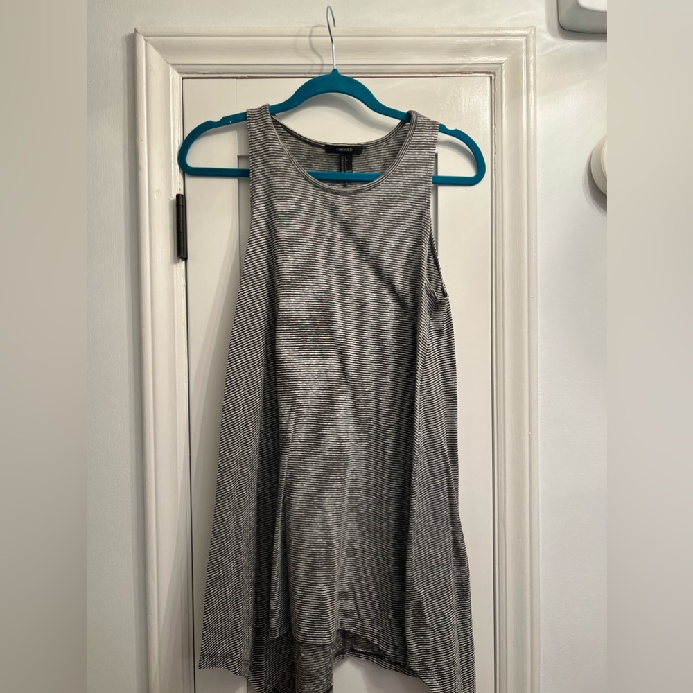 Striped Dress with Uneven Hem